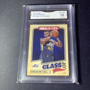 2017-18 Hoops Class of 2017 #13 Donovan Mitchell ROOKIE GMA 10 Utah Jazz